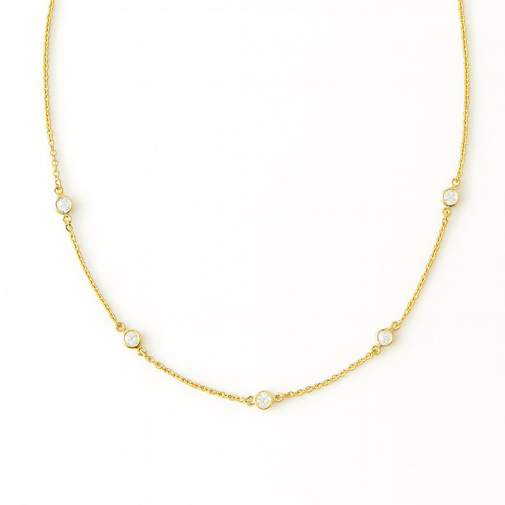 Bezel Set Diamond Chain Necklace
