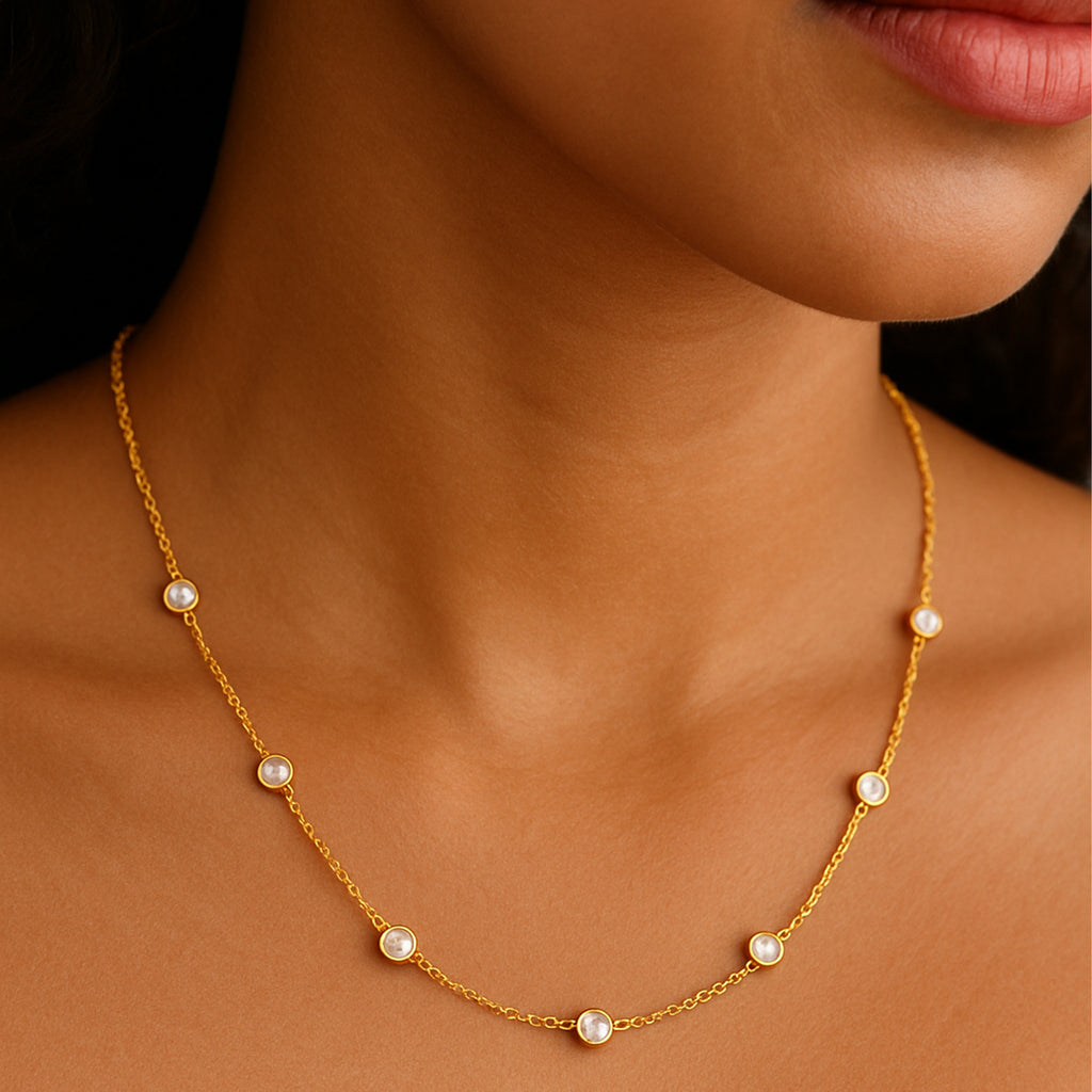 Bezel Set Diamond Chain Necklace
