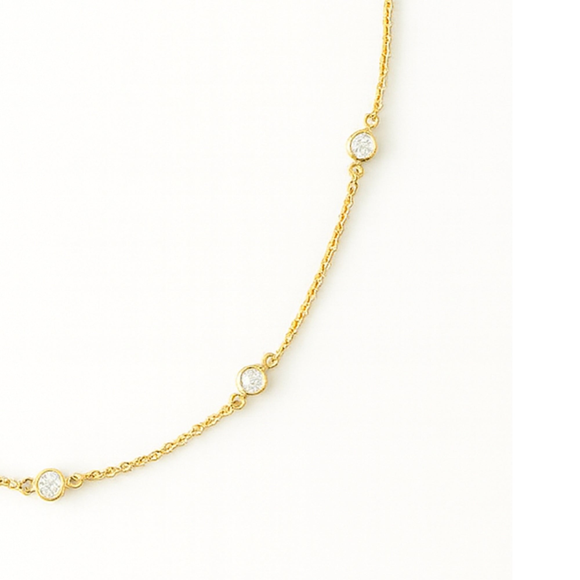 Bezel Set Diamond Chain Necklace