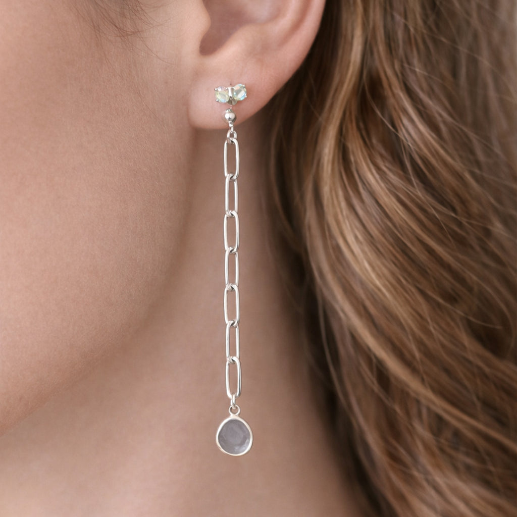 Raw Diamond Dangle Earrings