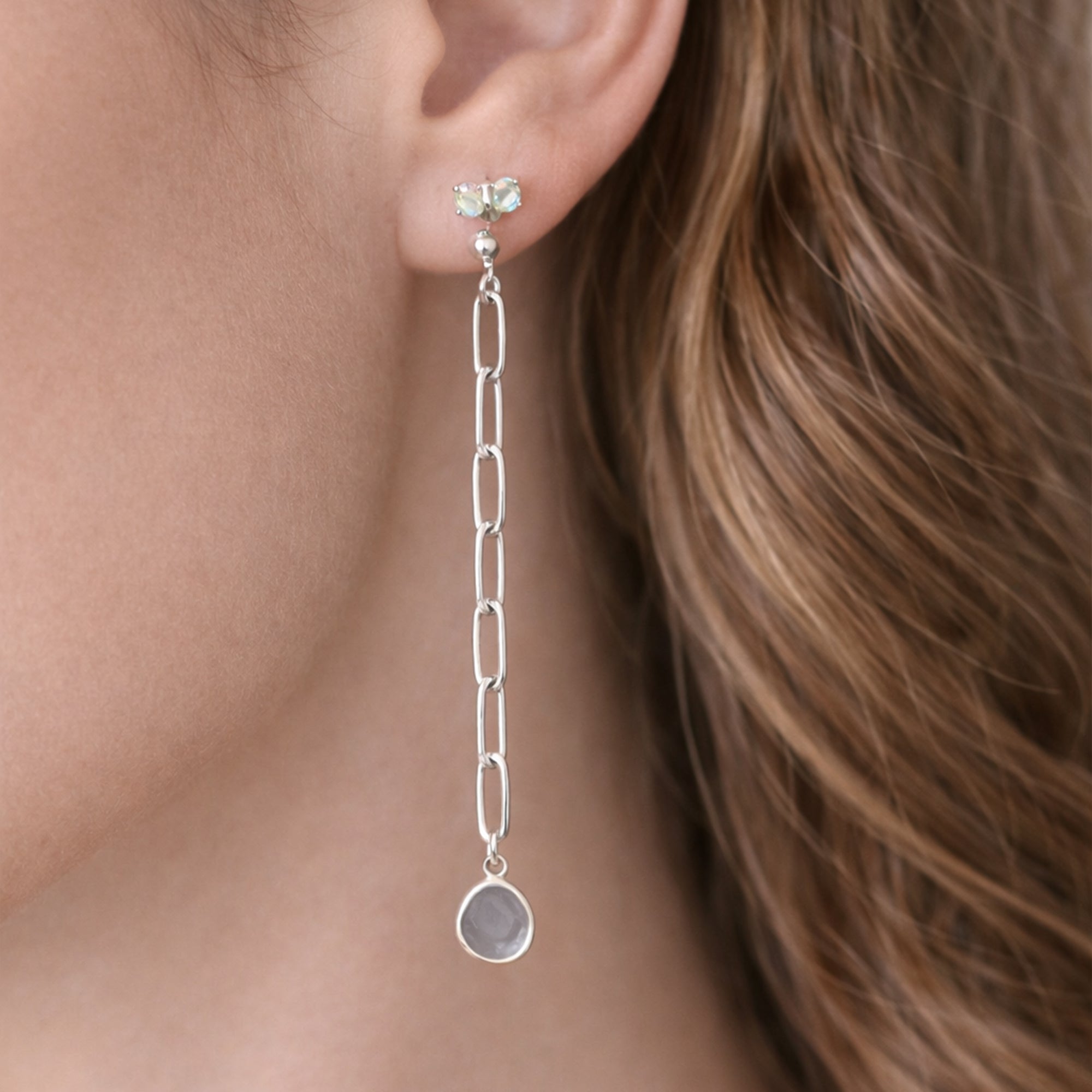 Raw Diamond Dangle Earrings