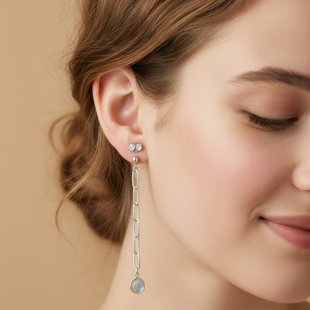 Raw Diamond Dangle Earrings