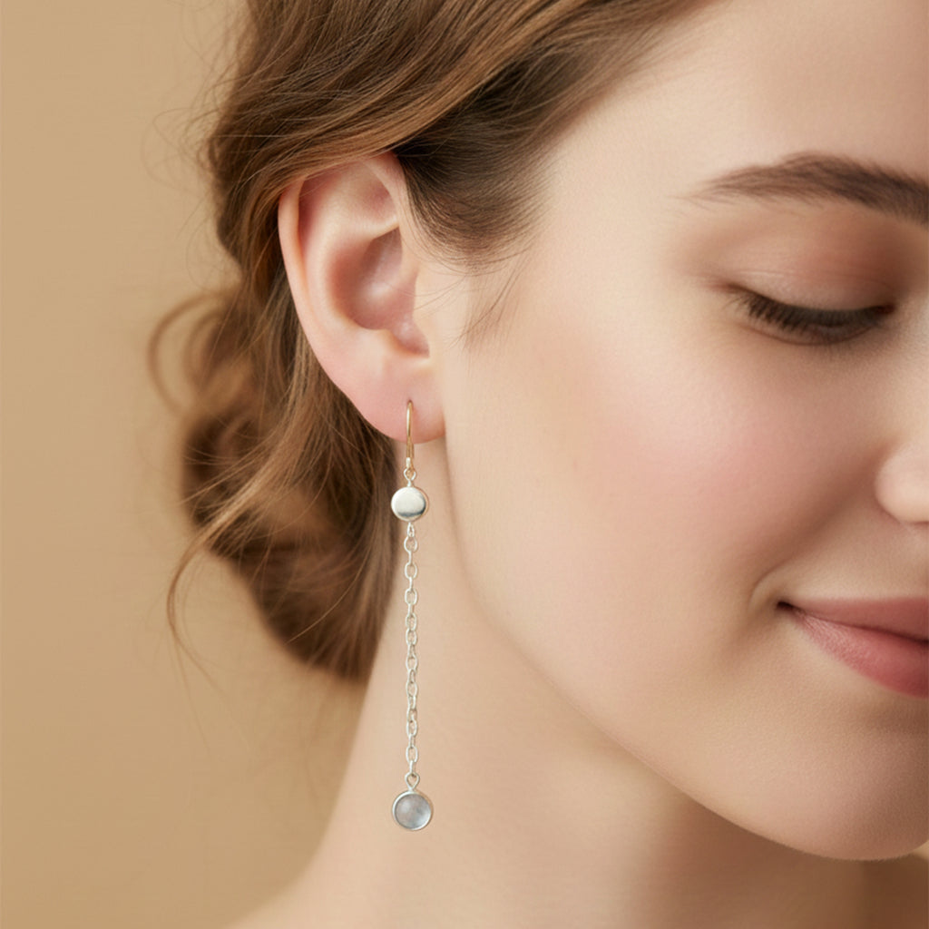 Raw Diamond Chain Earrings