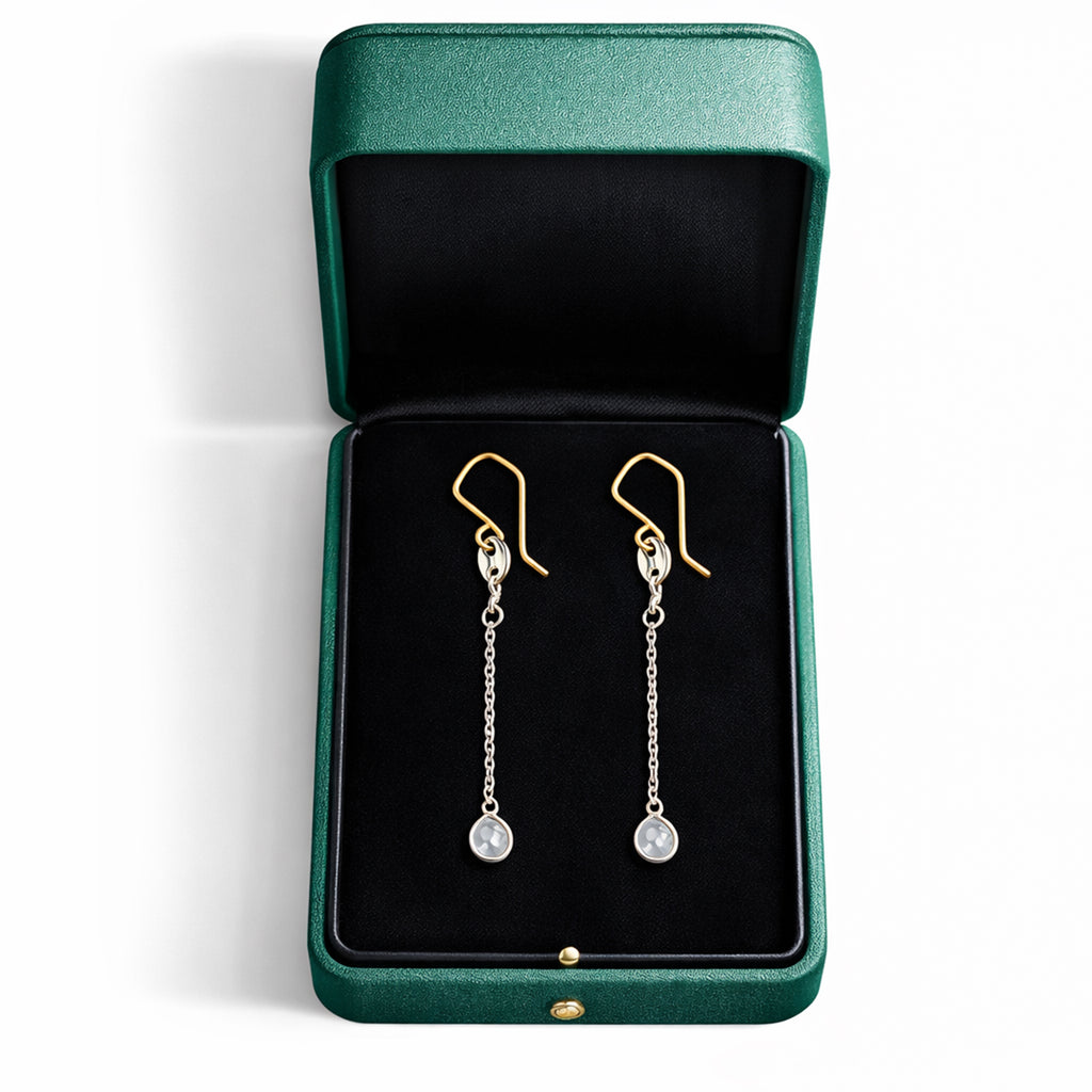 Raw Diamond Chain Earrings