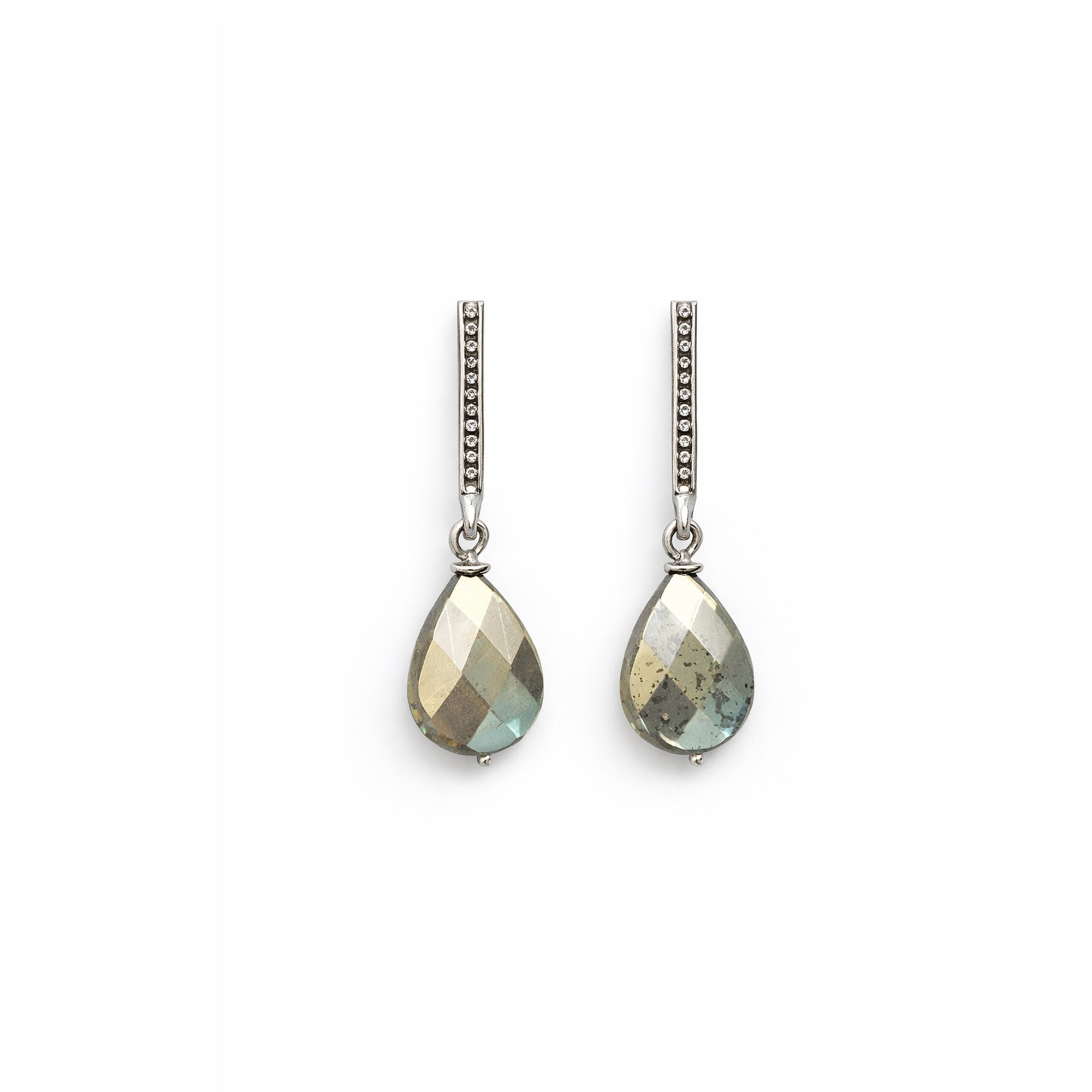 Black Spinel Pyrite Earrings