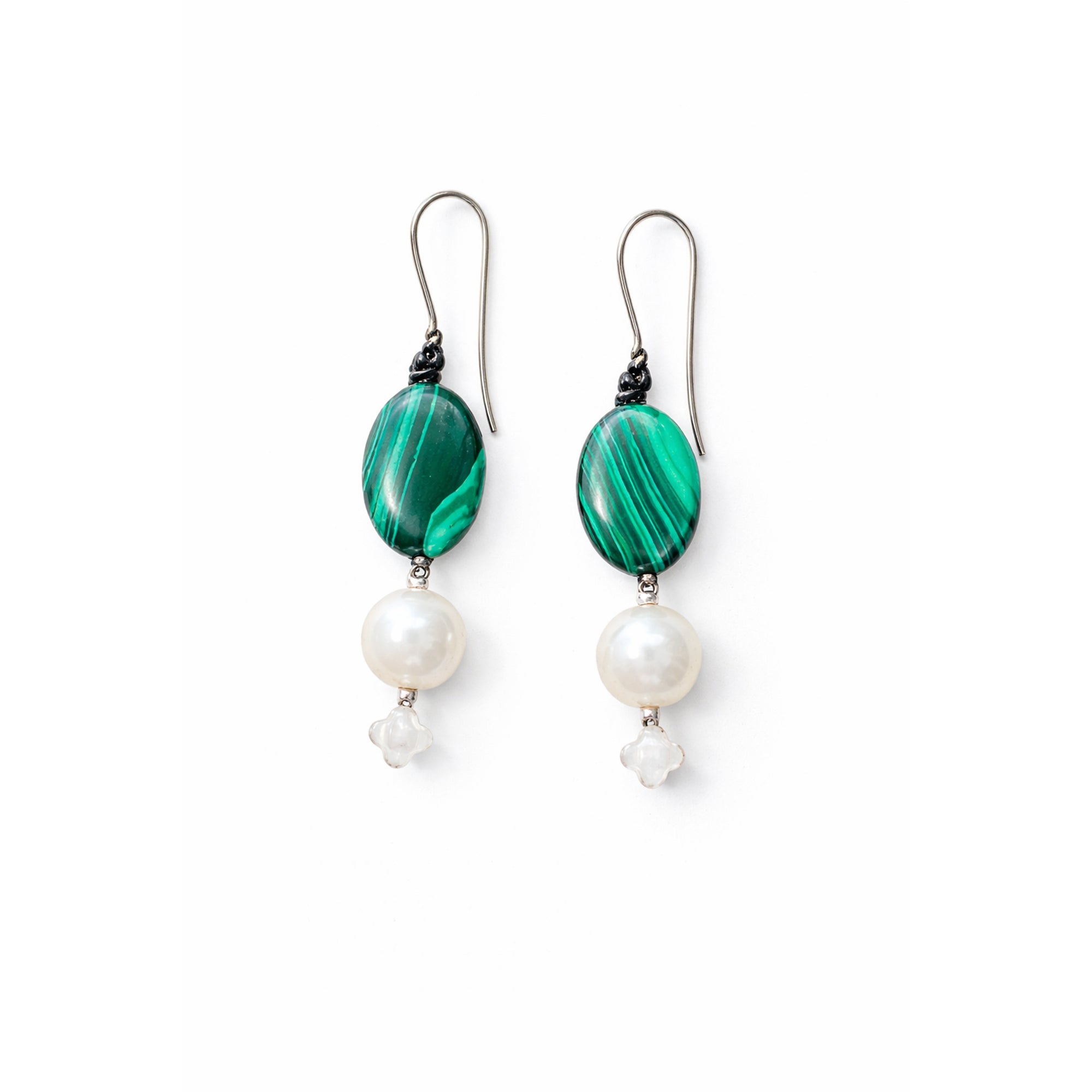 Malachite & Pearl Earrings