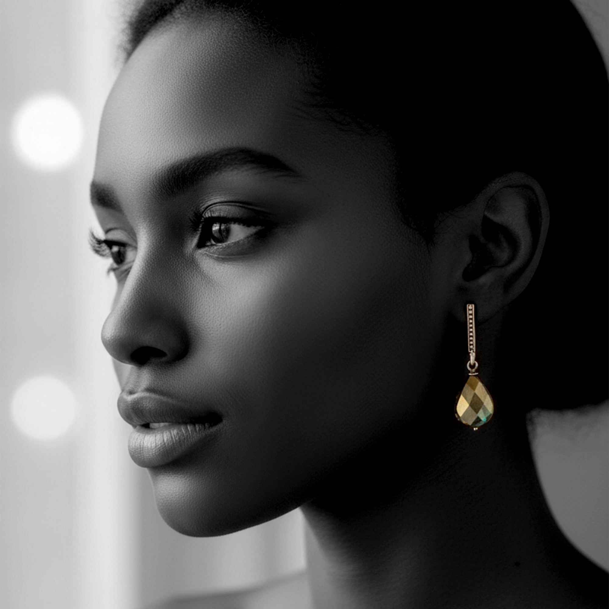 Black Spinel Pyrite Earrings