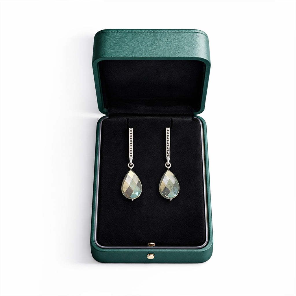 Black Spinel Pyrite Earrings