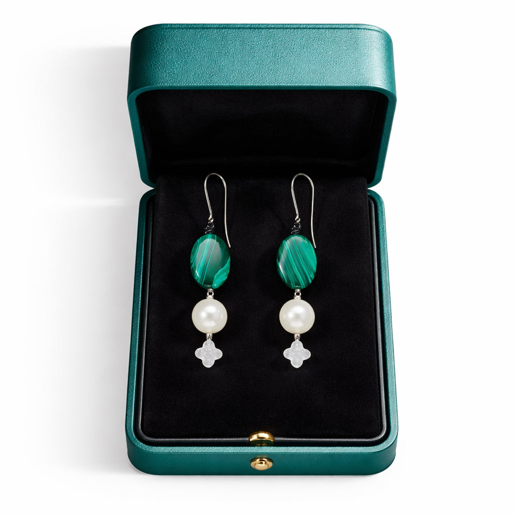 Malachite & Pearl Earrings