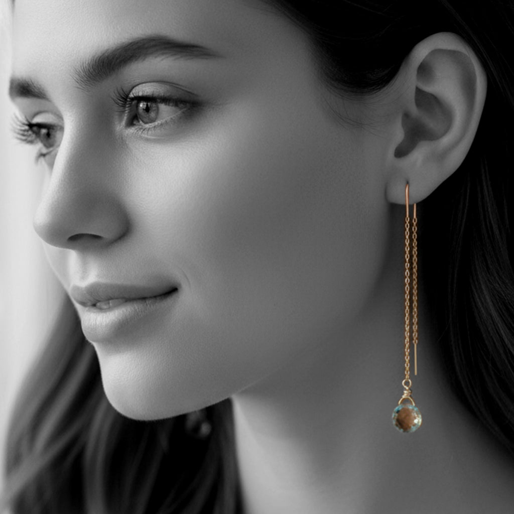 Green Amethyst Drop Earrings