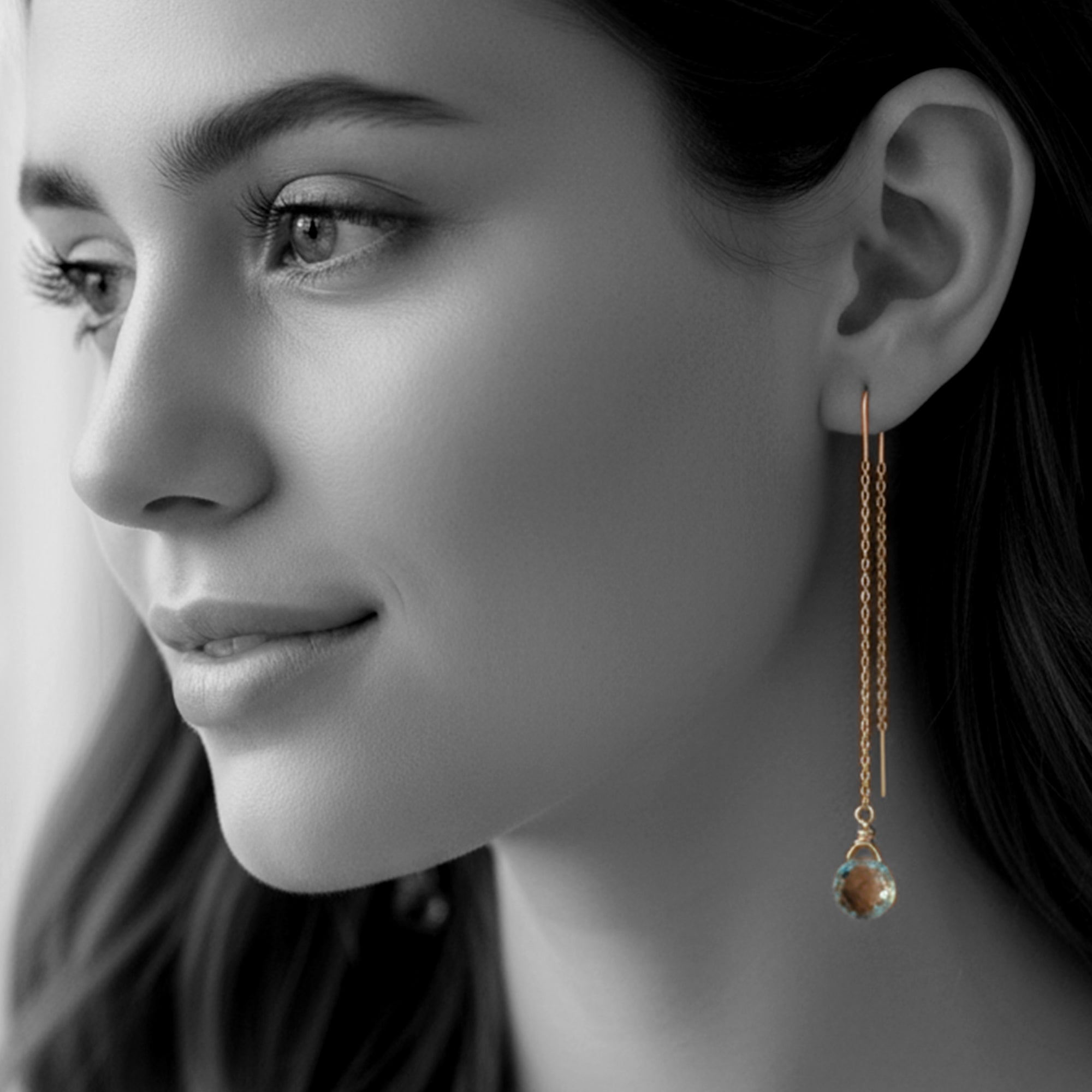 Green Amethyst Drop Earrings