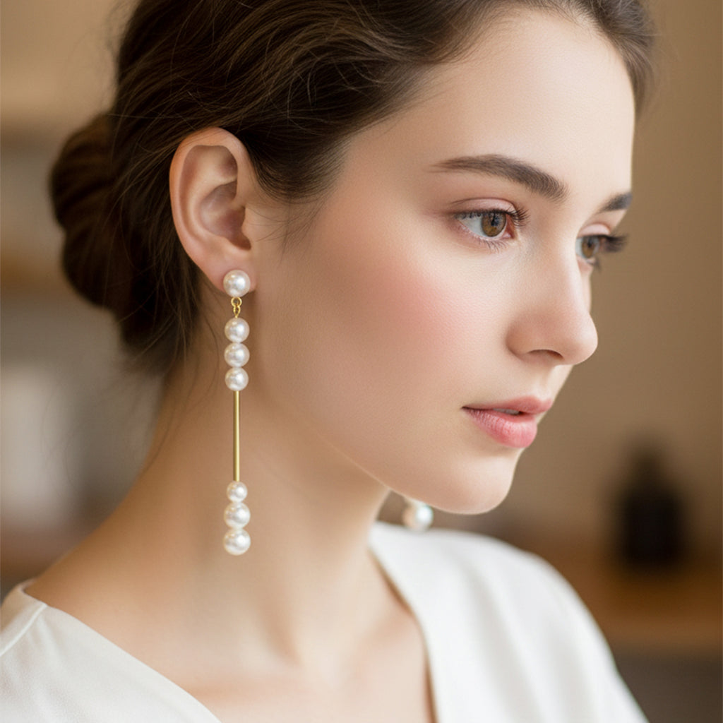Pearl Bar Earrings