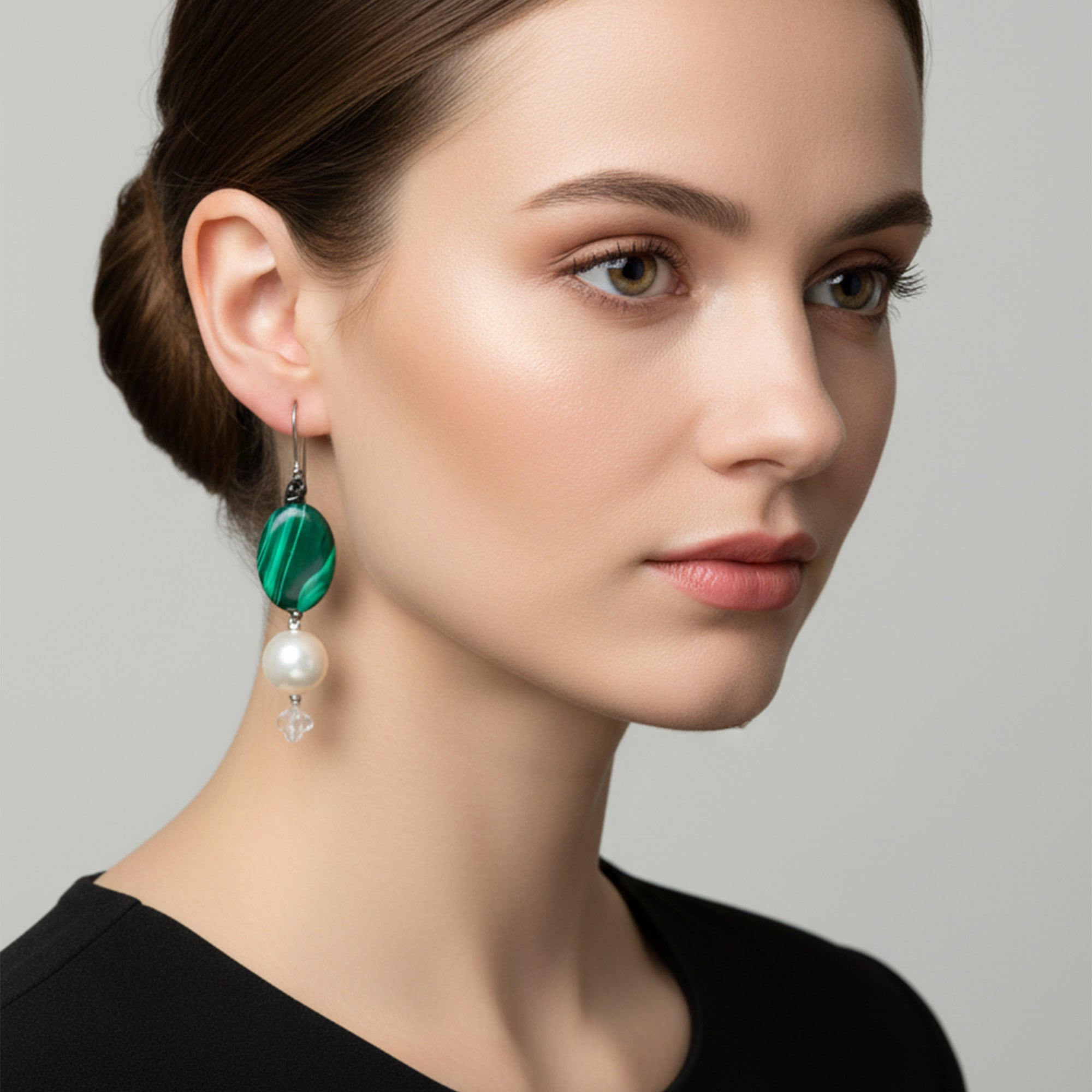 Malachite & Pearl Earrings