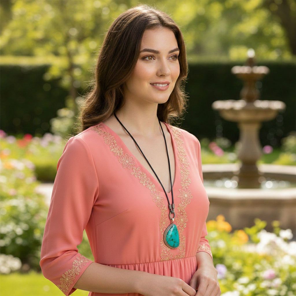 Turquoise Stone Pendant Necklace