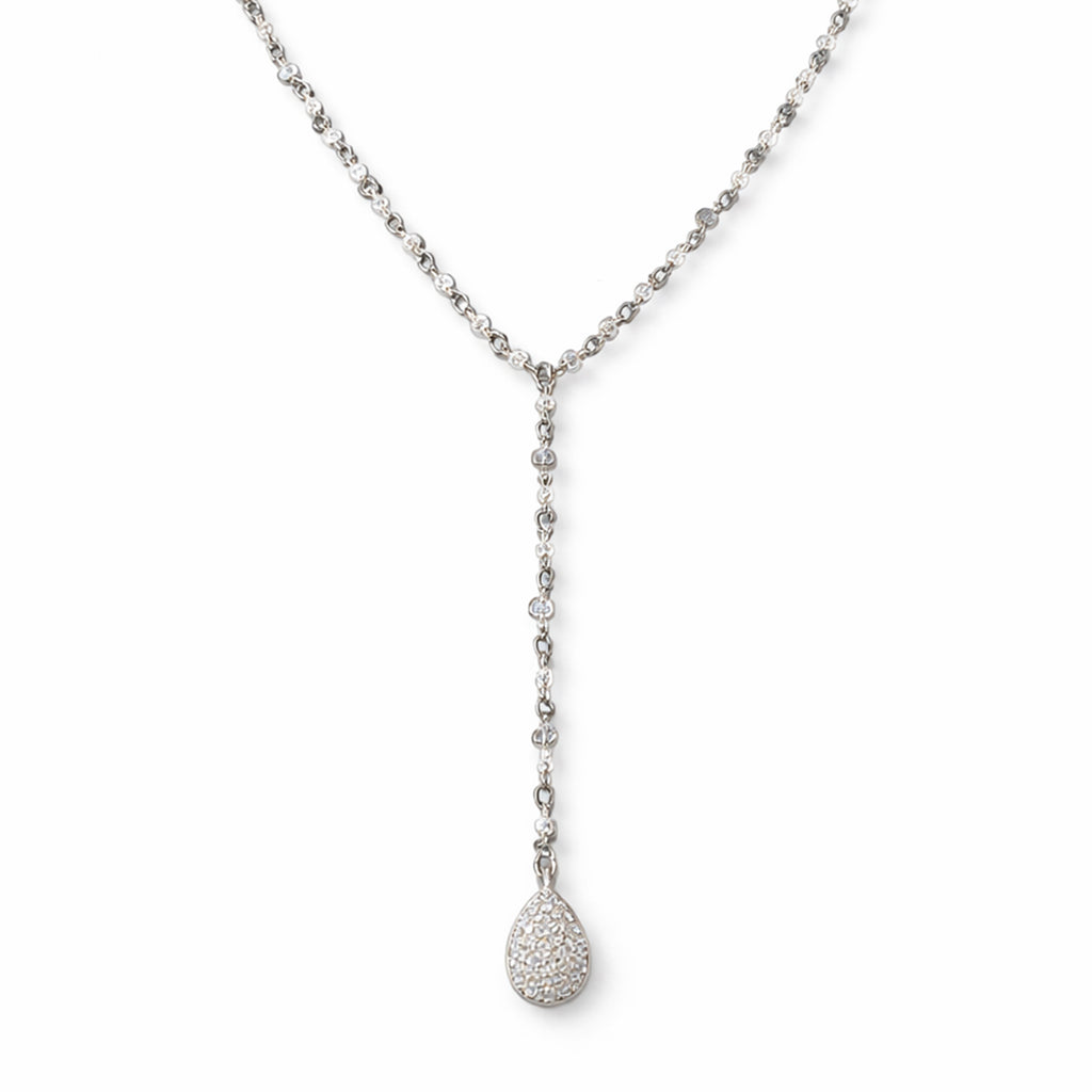 Pave Diamond Teardrop Necklace