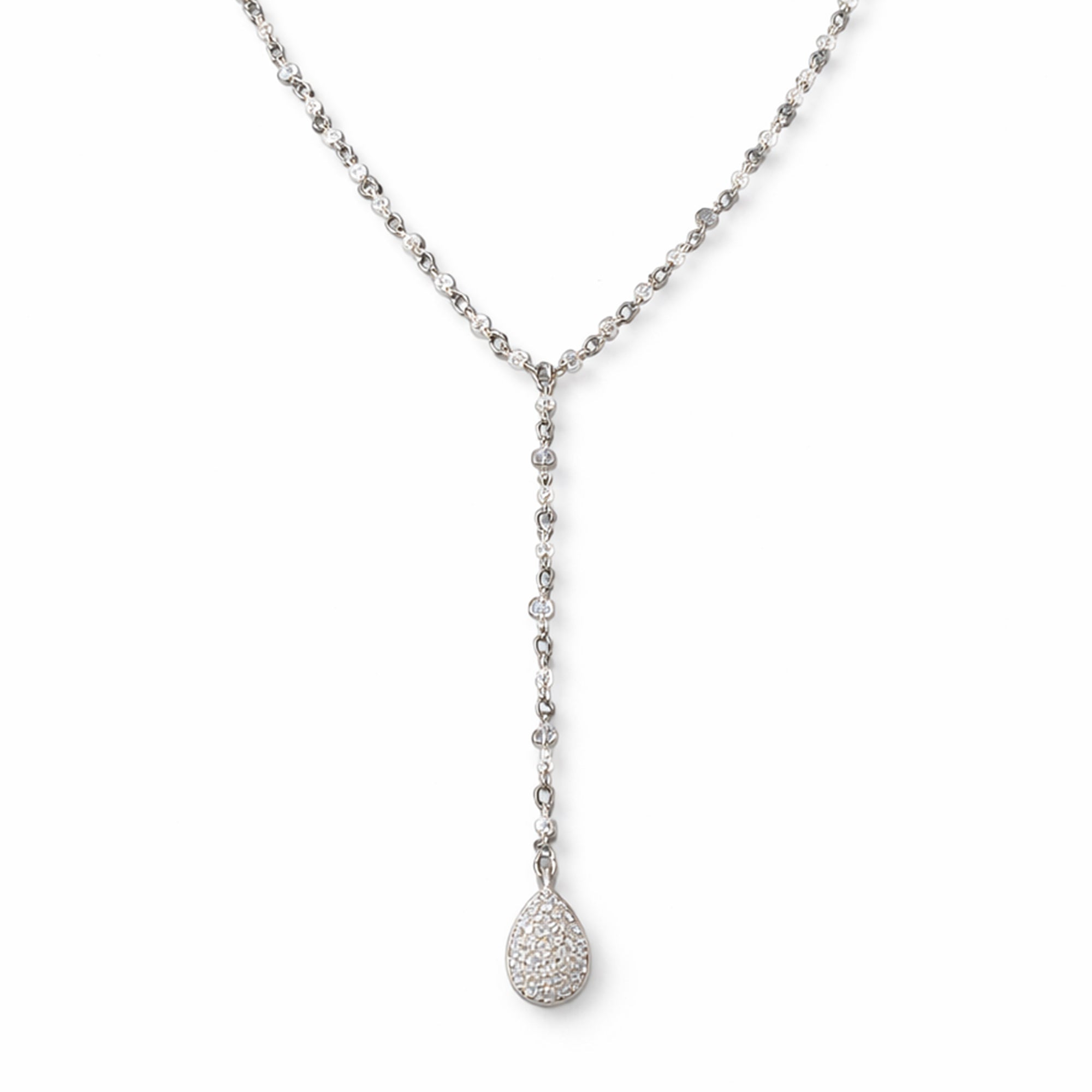 Pave Diamond Teardrop Necklace