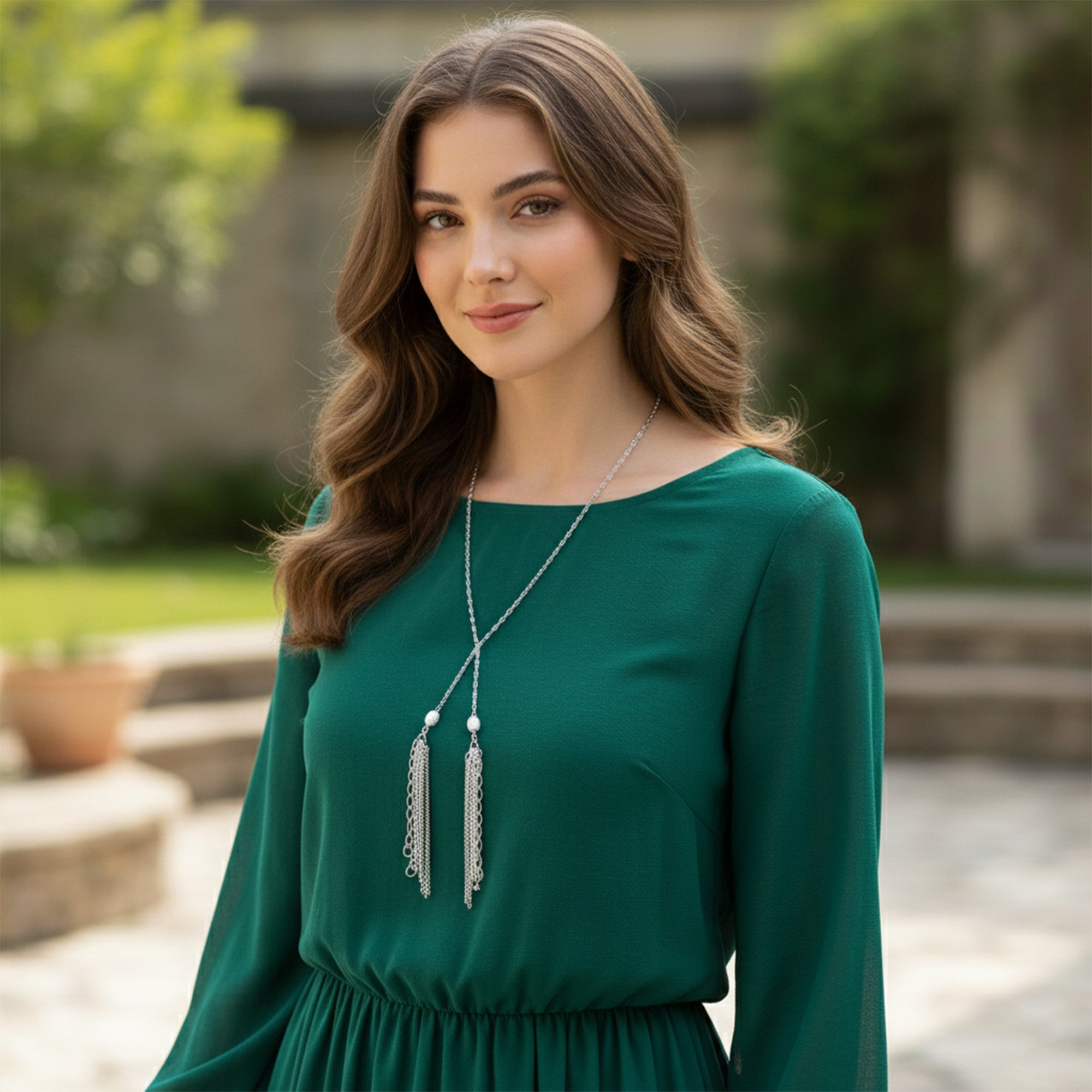 Hematite tassel necklace