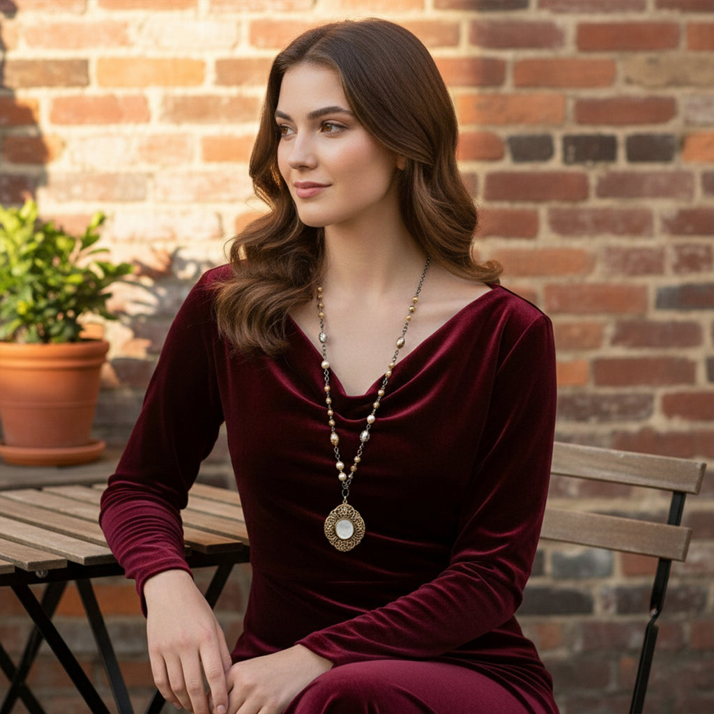 Coin Pearl Pendant Necklace