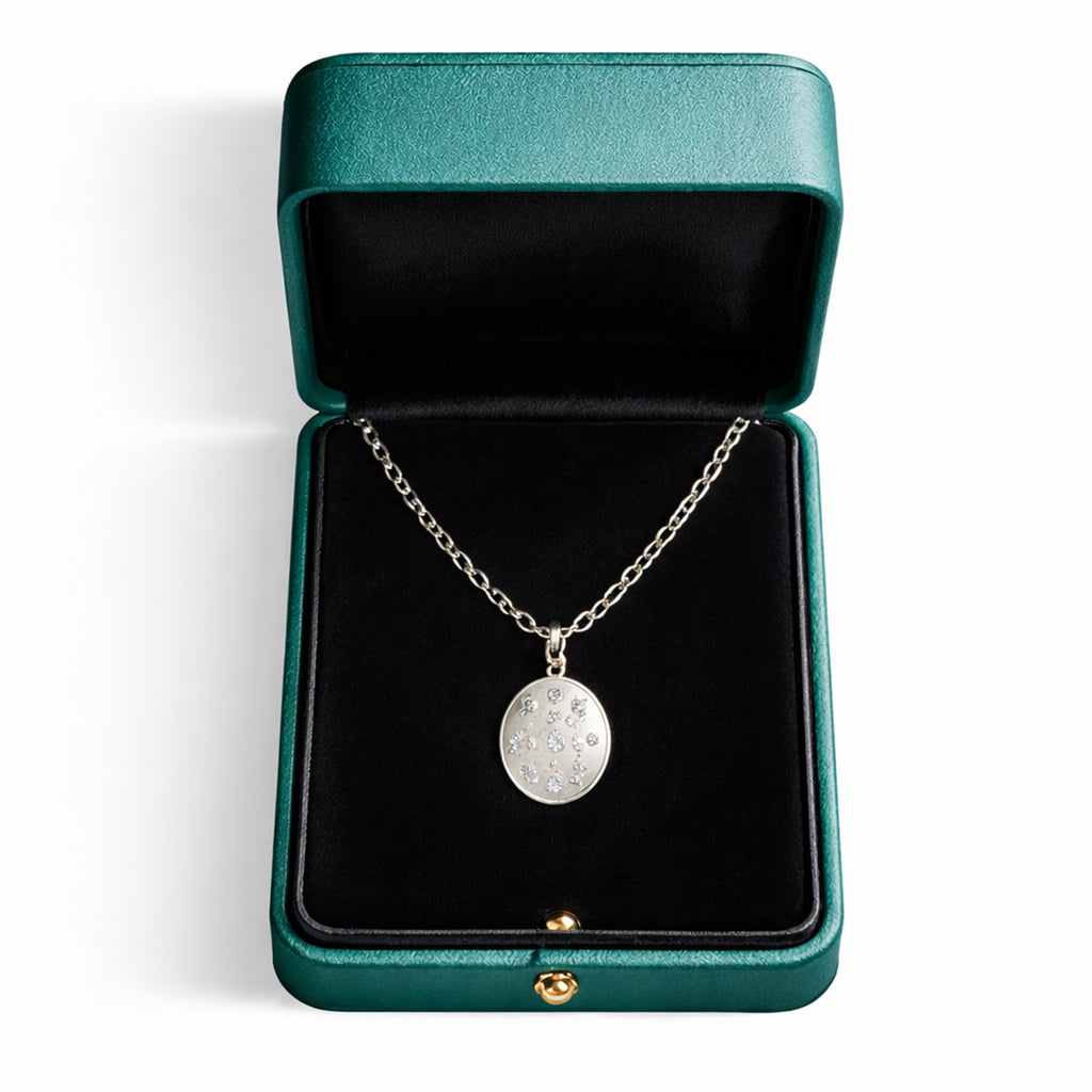 Pave Oval Pendant Necklace