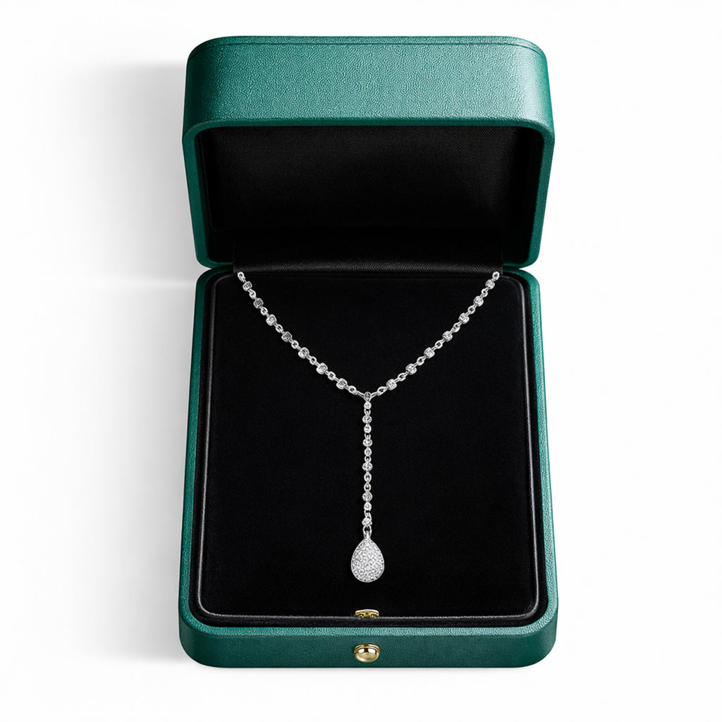 Pave Diamond Teardrop Necklace