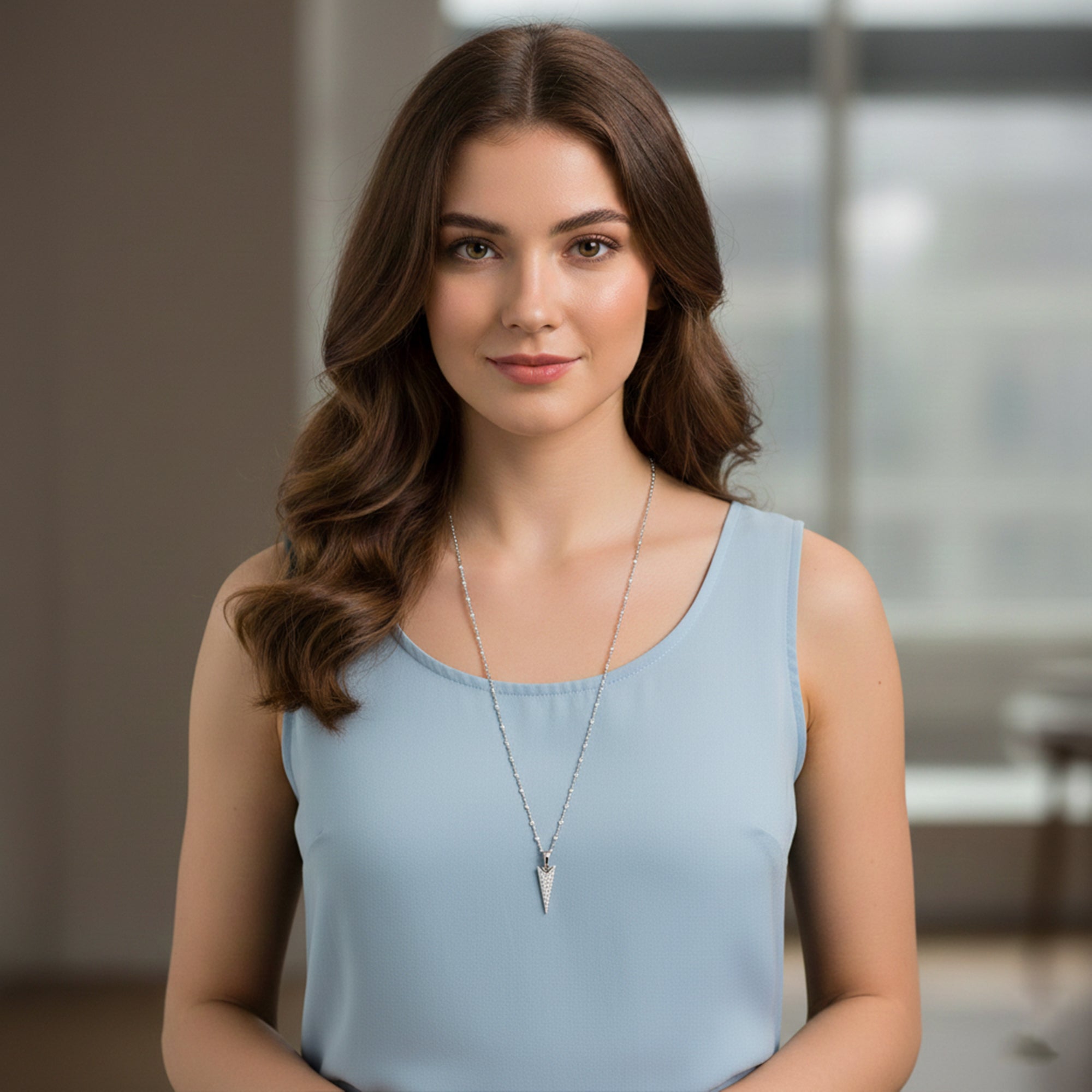 Pave Diamond Arrowhead Necklace